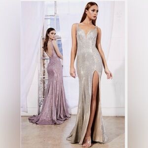 Cinderella Divine silver long dress size 2